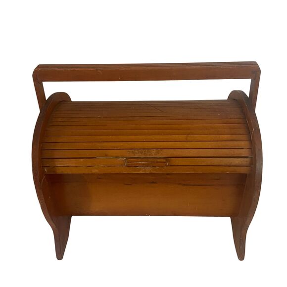 Vintage Cedar Wood Sewing Box w/ Rolltop Cover MCM 1960’s - Picture 2 of 8